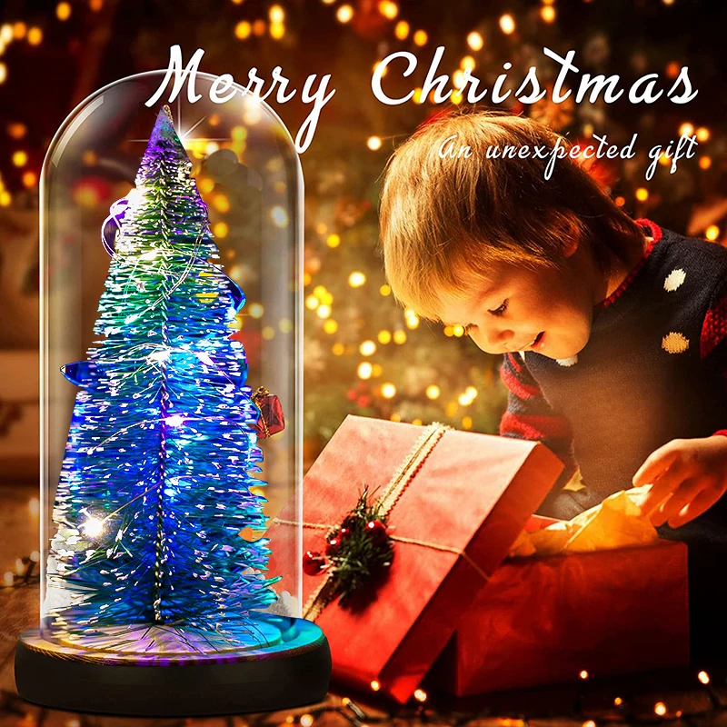 

Merry Christmas tree ornaments gift Child birthday decoration glass cover props luminous creative home living room decoration