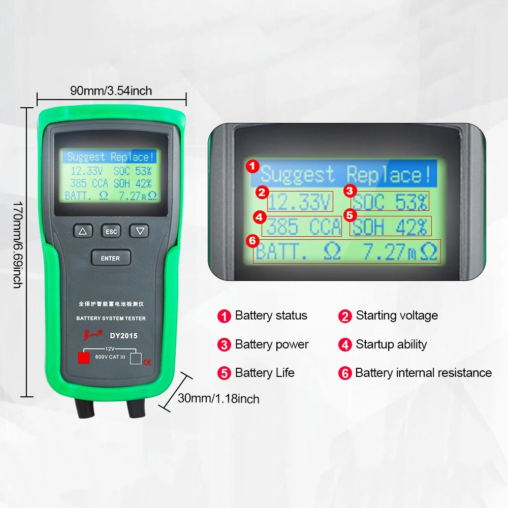 12V автомобиль Батарея Системы Тесты er Ёмкость Максимальная электронная нагрузка
