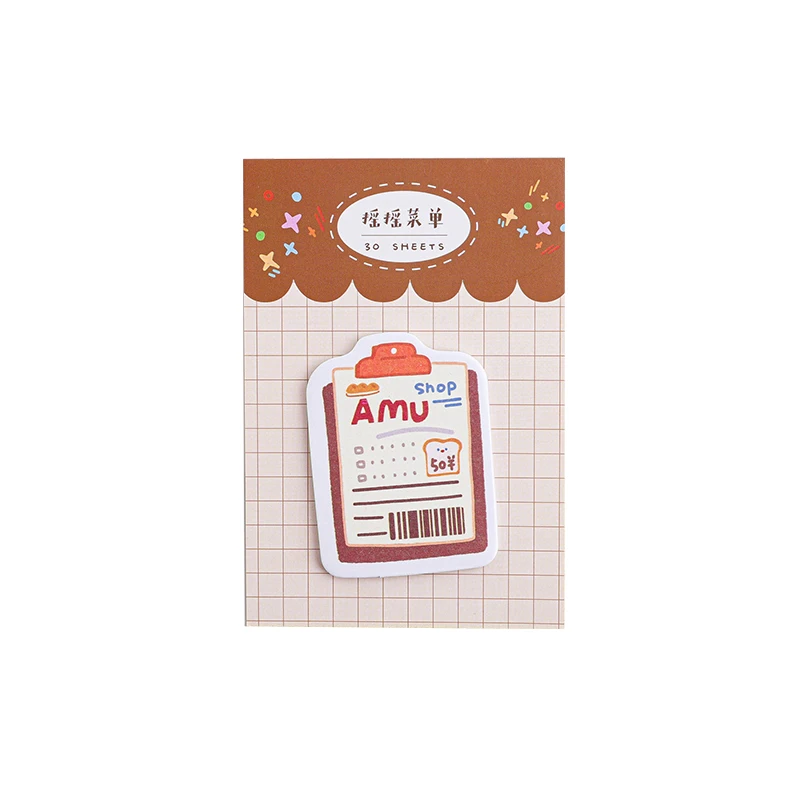 

30sheets/pack Creative Memo Pad Yummy Bread Coffee Sticky Notes Kawaii Stationery School Supplies Paper Sticker