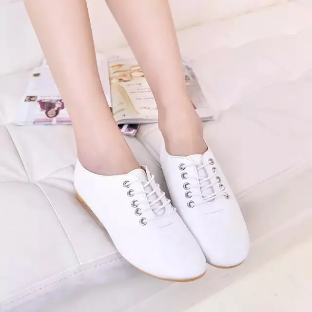

Shoes Woman Flats Round Toe Modis Casual Female Sneakers Dress Cross Summer 2021 Small Comfortable New Moccasin Fabric PU Solid