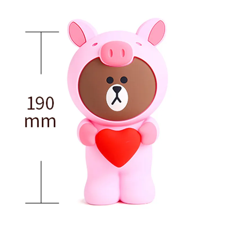 heart pig 3D мультяшный Чехол-карандаш на молнии для детей, канцелярские принадлежности, школьные офисные принадлежности, пенал, силиконовая сумка для ручек, пенал - Цвет: heart pig