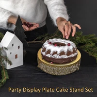 3pcs cake stand set round cupcake pastry birthday party metal wedding home kitchen for dessert table event candy display plate