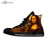 custom logo image printing sneakers shoes hot sales famous artist vinci comfortable walking canvas zapatos de mujer outdoor