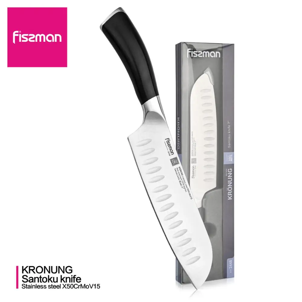 FISSMAN 5 дюймов 7 Santoku Kronung серии немецкие Стальные Кухонные ножи с ABS ручкой|Кухонные
