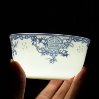 4.5/6inch Blue and White Porcelain Art Small Rice Bowl Jingdezhen Ceramic Ramen Soup Bowls Chinese Bone china Salad Bowl Kitchen