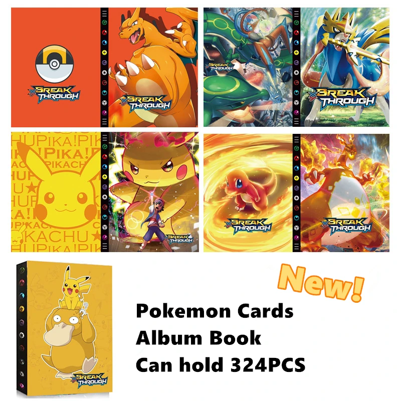 

Pokemon Cards Album Book 324pcs Cards Holder Collections Book Characters Book Binder Folder Kawaii Toy Pikachu Gift For Kid