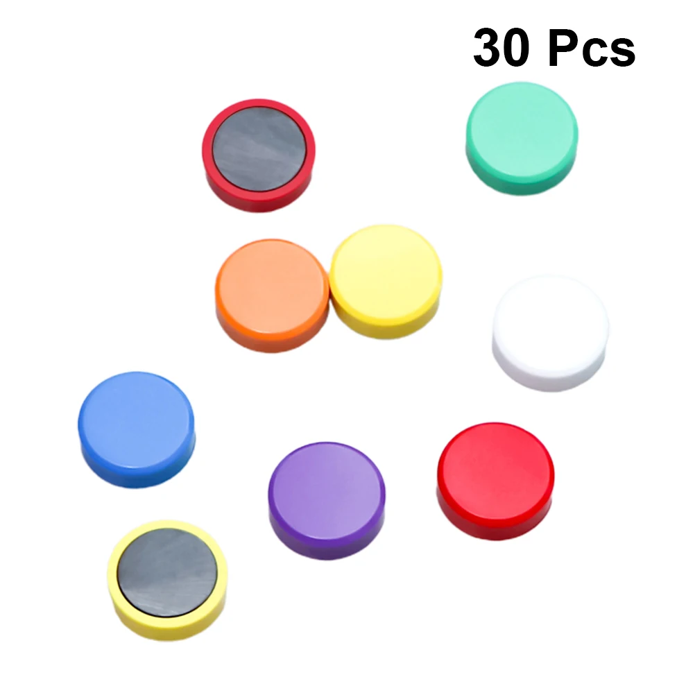 

30Pcs Whiteboard Magnets Strong Round Magnets Magnetic Button Stickers for Pin Board Notice Board Refrigerator Picture (Mixed