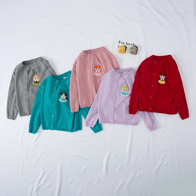 

Детский хлопковый кардиган, свитер с изображением героев мультфильмов, Эльзы, русалки, жасмина, Белоснежки, Золушки