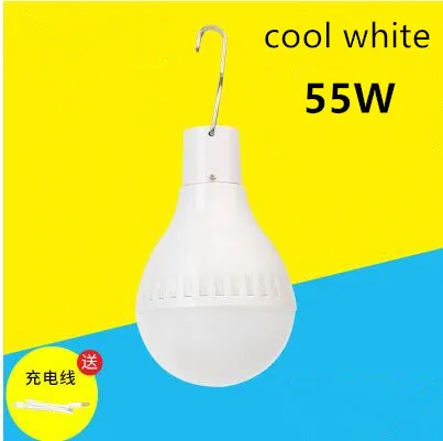 55W white Портативная перезаряжаемая лампа для палаток, походов, походов, аварийного освещения, наружного освещения 20 Вт 28 Вт 30 Вт 38 Вт 65 Вт 68 Вт - Испускаемый цвет: 55W white