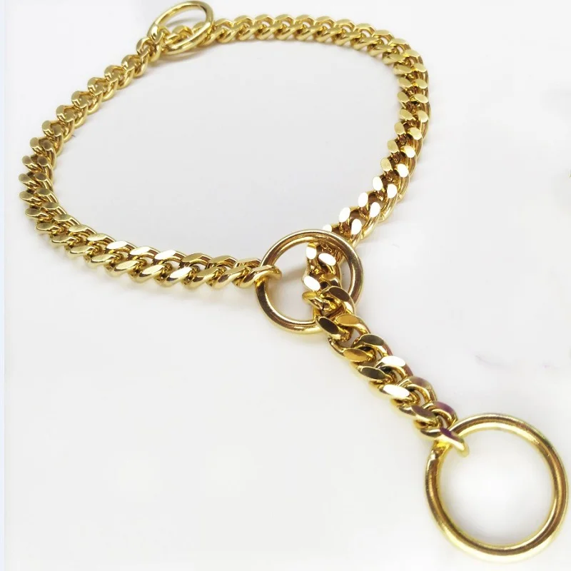 Роскошный дизайн цепь ошейник из нержавеющей стали для дрессировки питомцев P