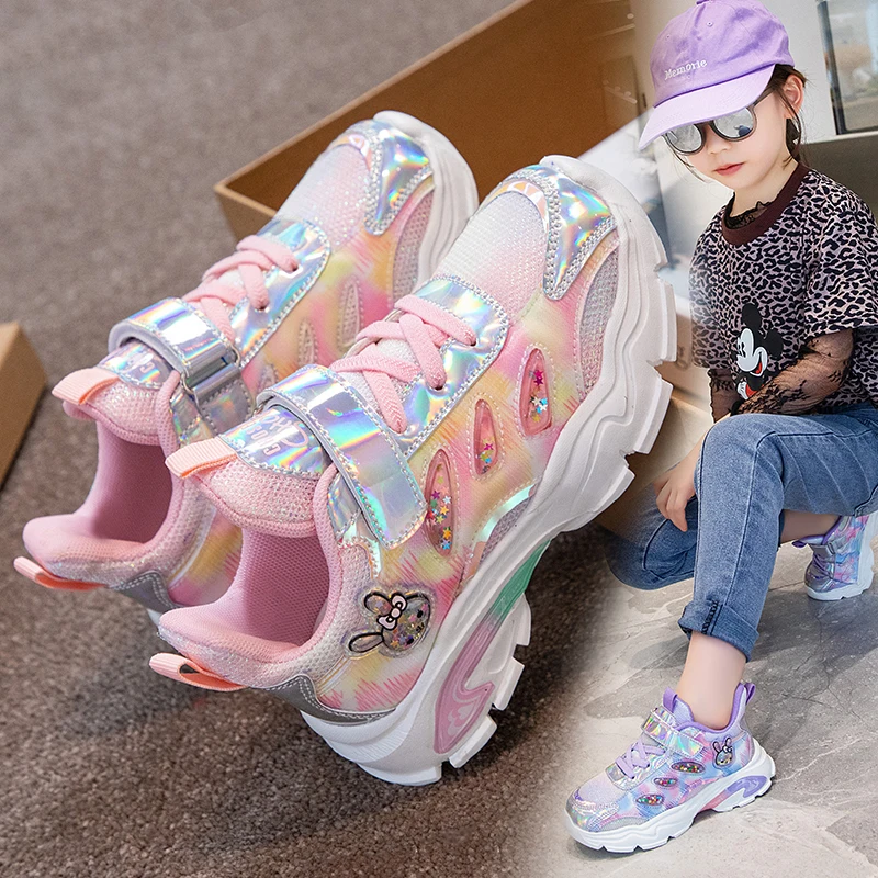 Детская повседневная обувь для девочек детская спортивная с подсветкой