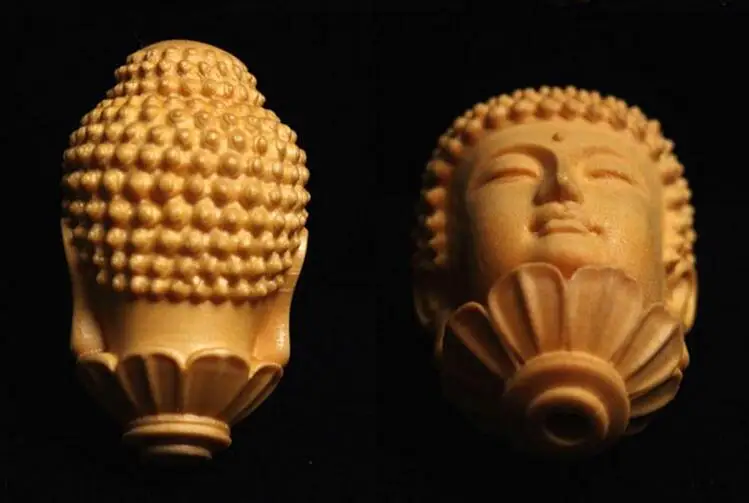 

Natural boxwood carving Pendant, Buddha head, DIY accessories, pendant
