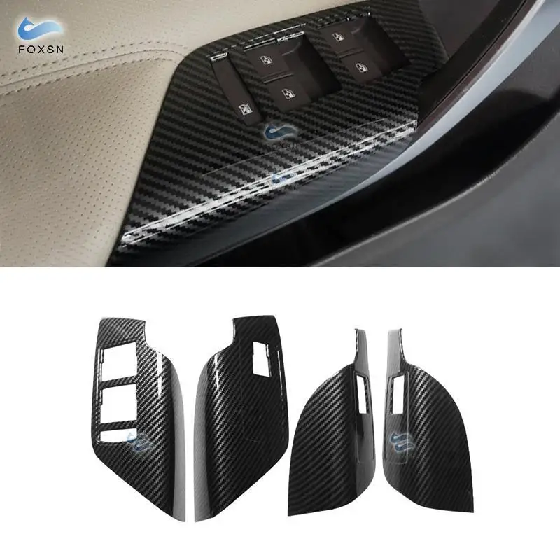 

For Buick Regal 2009 2010 2011 2012 2013 2014 2015 2016 ABS Carbon Texture Car Inner Window Switch Lift Control Panel Cover Trim