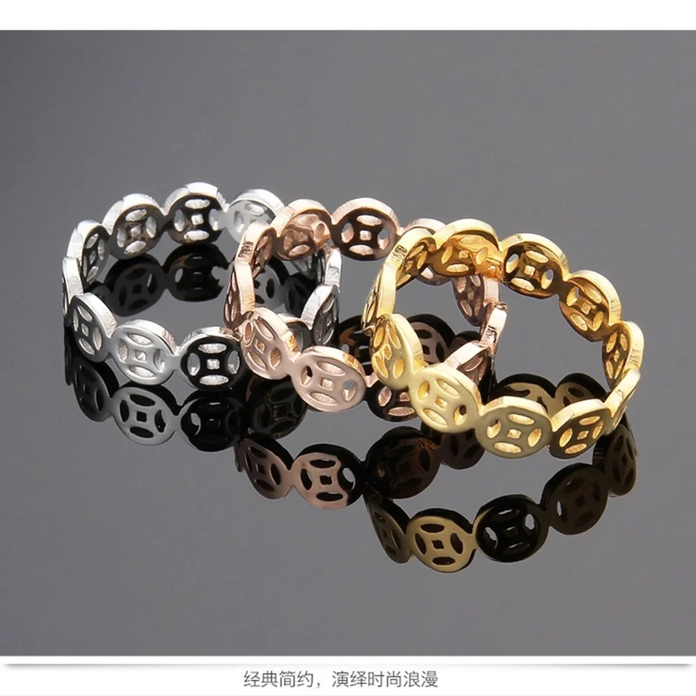 

New Fashion Titanium Steel Rings Women's Rose Gold Electroplated Titanium Steel Rings Wholesale stainless steel ring