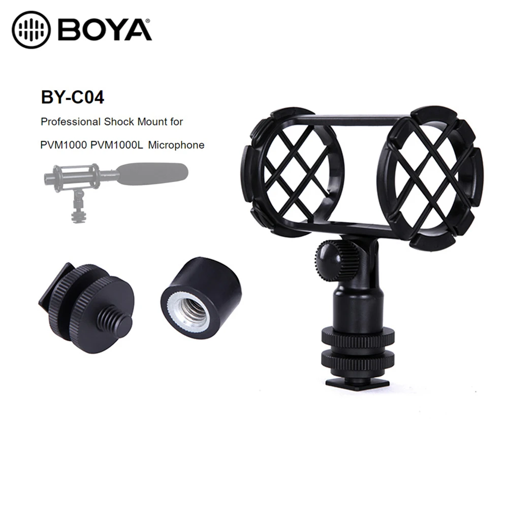 BOYA BY-C04 Камера видео микрофон с амортизатором для BY-PVM1000 BY-PVM1000L Rode NTG-1 NTG-2 NTG-3 NTG-4 19 мм-25 мм Mic