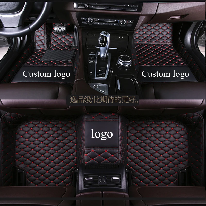 Black red line Автомобильные коврики с логотипом на заказ для Ford ranger explorer 5 focus 2 3 mk2 mk3 fiesta mk7 2006 2009 2010 Mondeo f150 автомобильные аксессуары - Color Name: Black red line