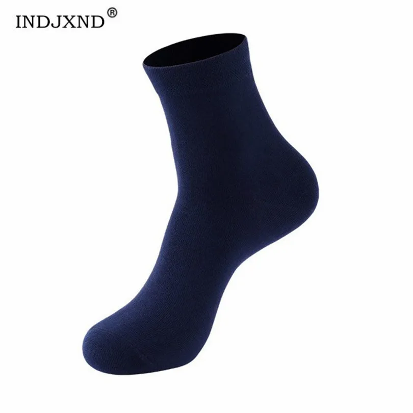 

Мужские хлопковые короткие носки INDJXND, черные деловые Повседневные Дышащие носки, уличная одежда, впитывающие пот, весна-лето
