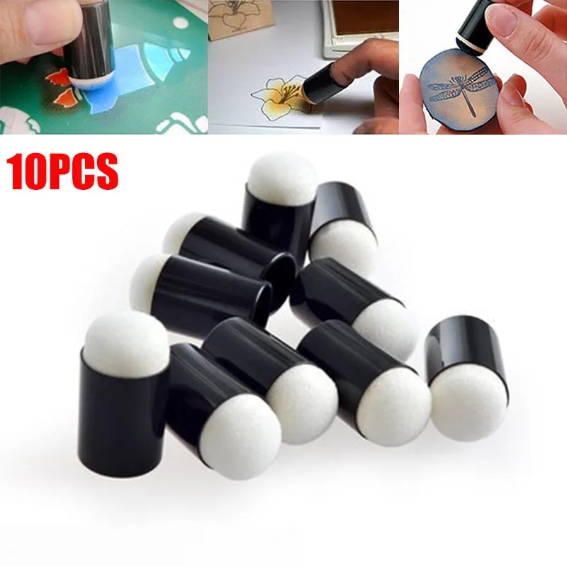 10pcs/set Painting Craft Set Finger Paint Drawing Sponge Foam Chalk Ink Daubers Stamping Art Tools New | Дом и сад