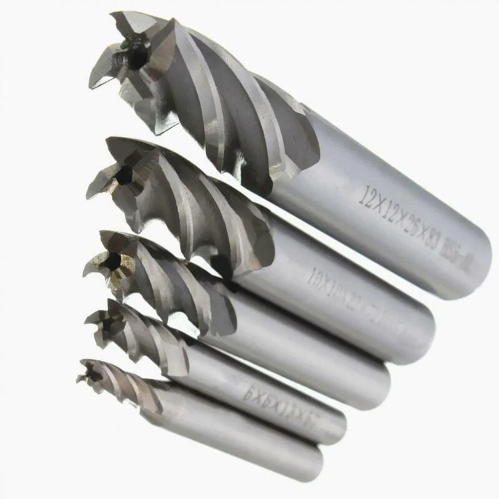 

5pcs End Mill Cutter Milling Machine High speed steel Drill Bit Silver