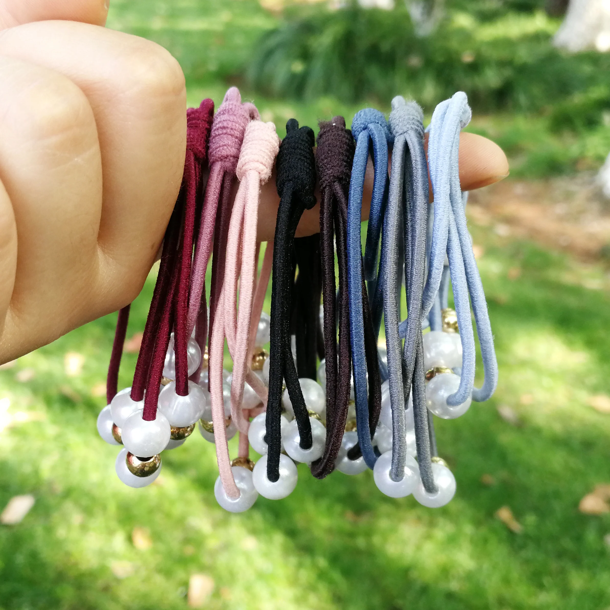 Повязка на голову Женская эластичная с жемчугом трикотажные резинки для волос