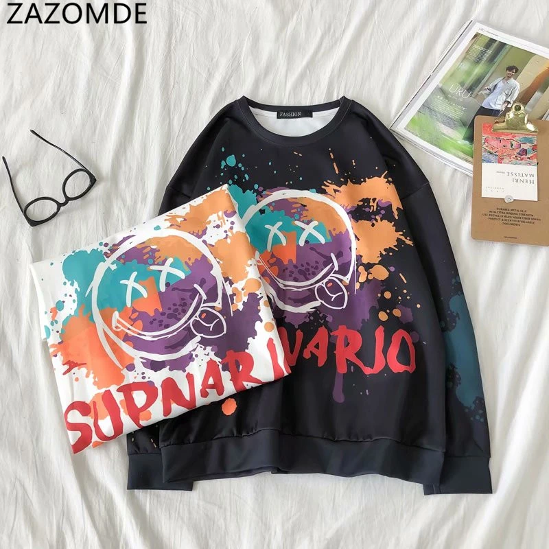 ZAZOMDE модные граффити мужские толстовки 2020 Harajuku уличная одежда хип хоп топы