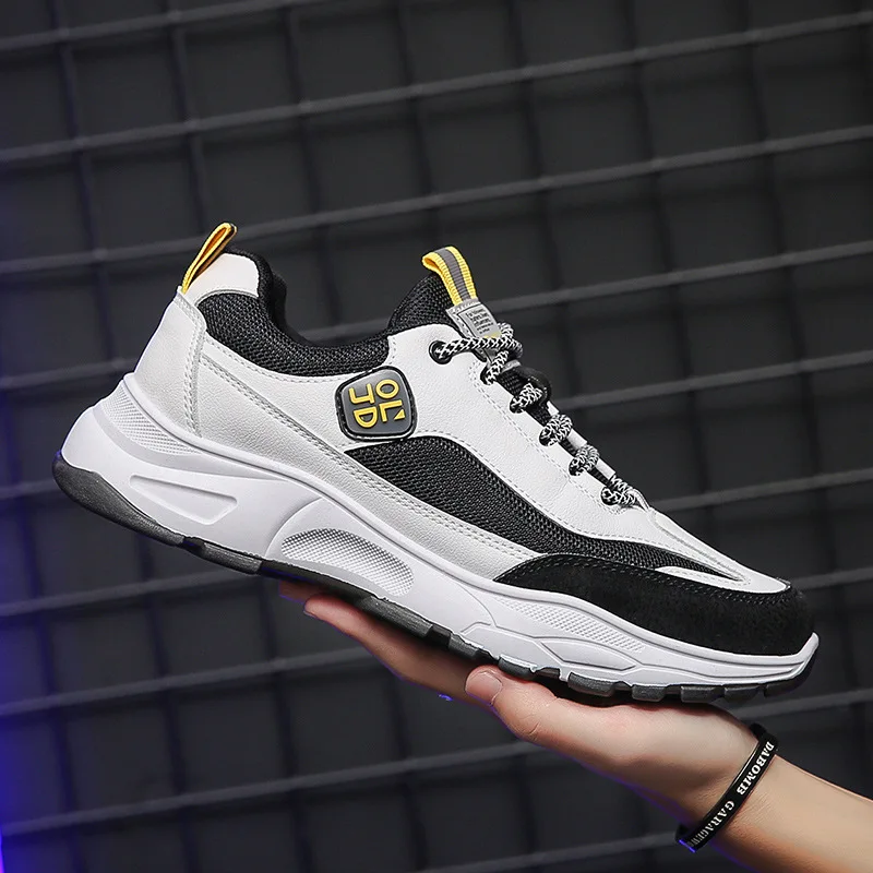 

Мужские Нескользящие кроссовки на массивной платформе, дышащие, теннисная обувь в стиле ретро, повседневные