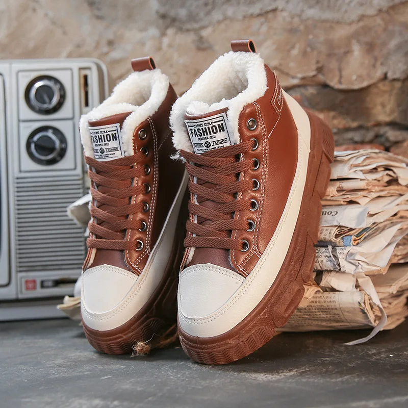 

Women Boots Winter Ankle Boots For Women Winter Shoes Female Snow Boots Botas Mujer Warm Plush Shoes Woman chunky boots
