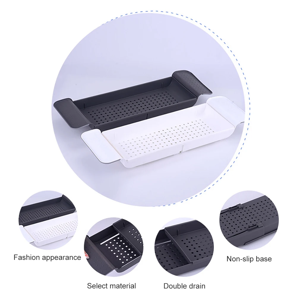 

Plastic Retractable Shelf Bathtub Storage Rack Bathroom Drain Rack Bathtub Tray Kitchen Bathroom Organizer Storage Accessories