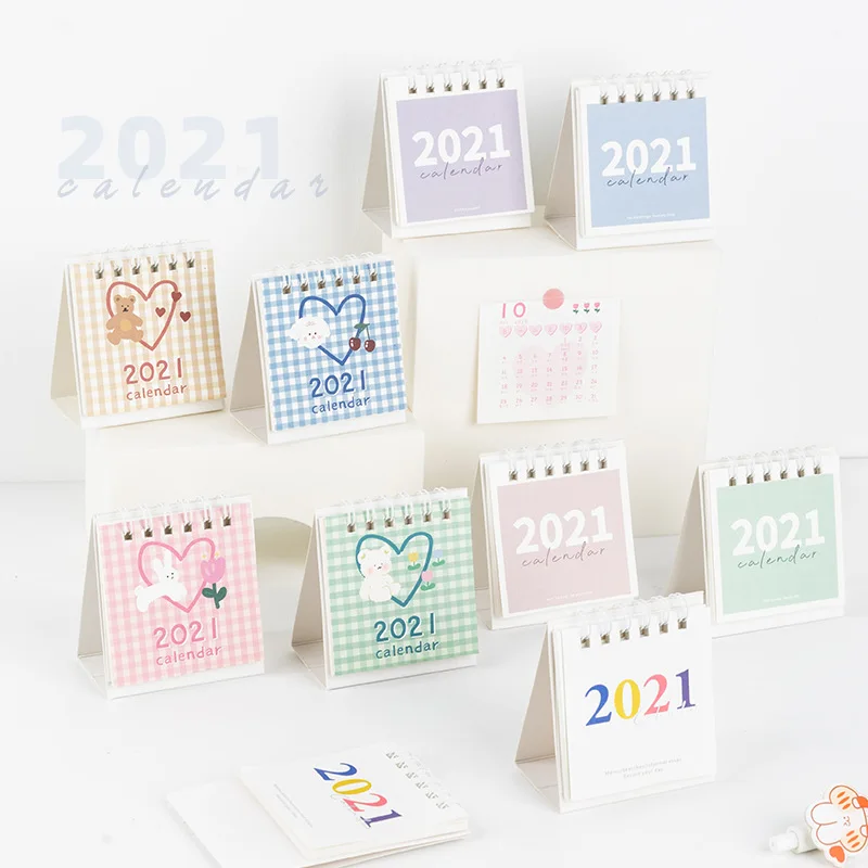 Mohamm 2021 настольный мини-календарь милый корейский стиль календарный план памятки