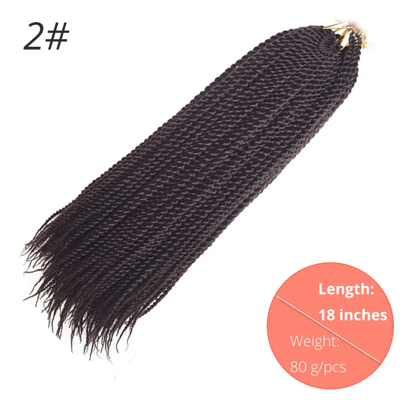 #2 AISI BEAUTY Ombre Senegalese завивка, плетение волос 14 18 24 дюймов Синтетические косички для наращивания крючком наращивание волос Черный Коричневый Женский - Цвет: #2