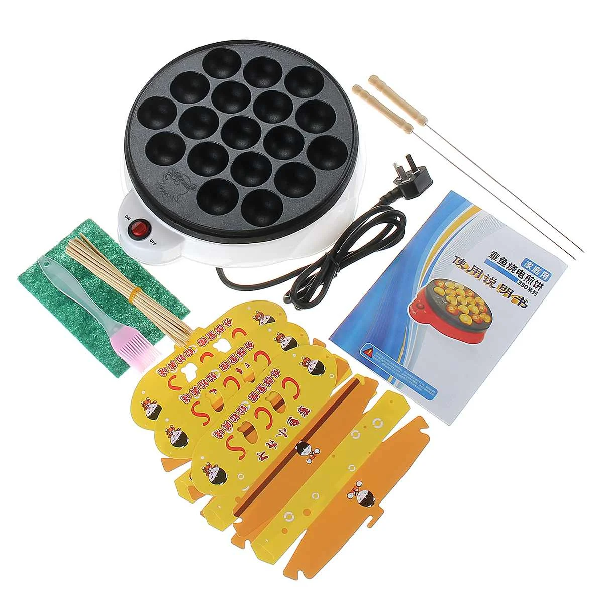 

18 Hole Professional Chibi Maruko Baking Machine Household Electric Takoyaki Grill Pan Octopus Balls Maker Kitchen Cooking Tools