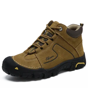 Брендовая Уличная обувь из натуральной кожи, Мужская походная обувь, водонепроницаемые походные ботинки, зимние кроссовки, обувь для альпинизма