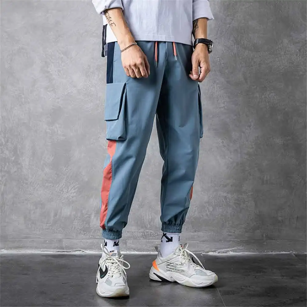 Blue WWKK Новая мода мульти-карман Jogger спортивные штаны для мужчин фитнес брюки спортивны фитнес штаны повседневные спортивные штаны для бега уличные брюки - Цвет: Blue