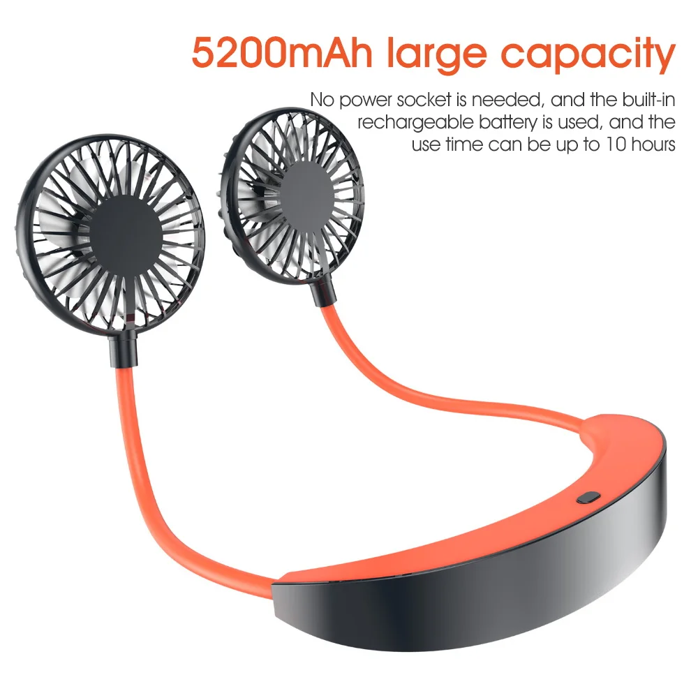 

2021 New USB Portable Fan Lazy Hands Free Neck Hanging Rechargeable Mini Sports Fan Home Office Air Cooler Portable Air Conditio