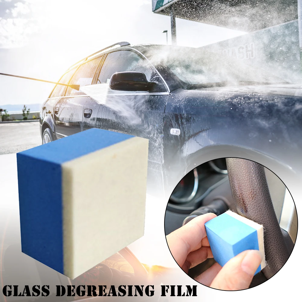

1PC Felt Coated Block Glass Finish Plating Crystal Sponge Glass Oil Removal Film Wool Felt Glass Degreasing Film Car Accessories