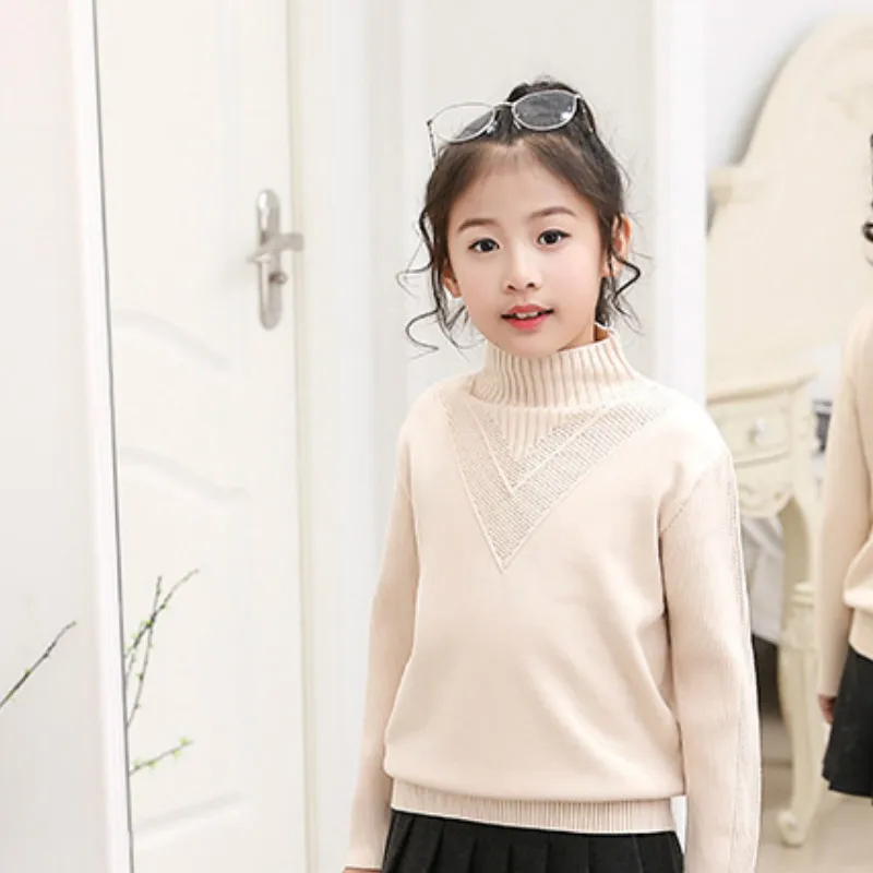 Свитер-водолазка для девочек осень-весна 2021