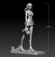 124 75mm 118 100mm resin model kits dva girl figure sculpture unpainted no color rw 173