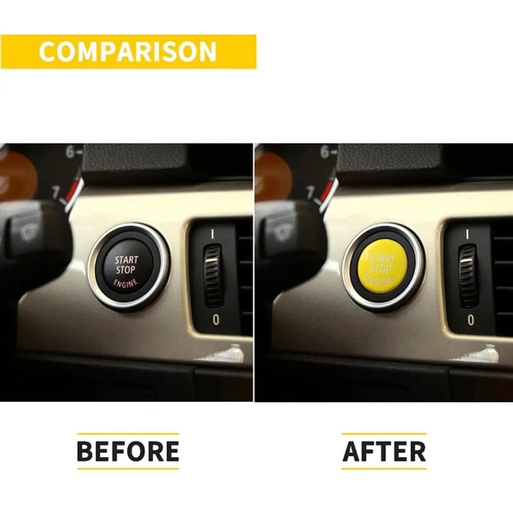 Yellow Car Engine Start Stop Switch Cap Fit for BMW E-Chassis E46 E60 E90 E92 | Автомобили и мотоциклы