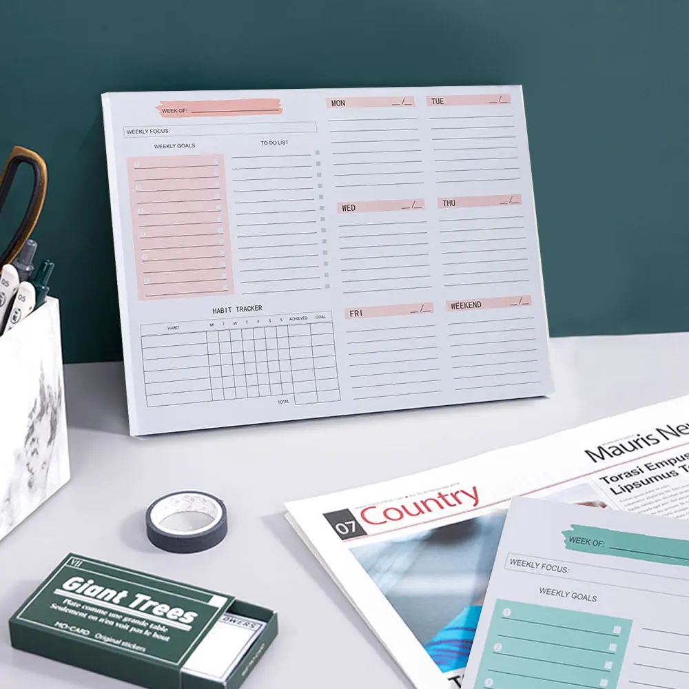 Ежедневный Еженедельный планировщик без даты настольные блокноты список