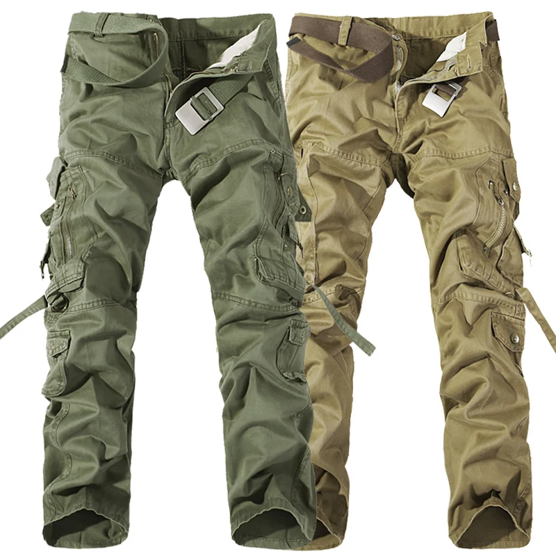 

Men's New Fashion Leisure Fertilizer Increased More Than Pure Multi Trousers Pocket Belt Tooling Height Pants