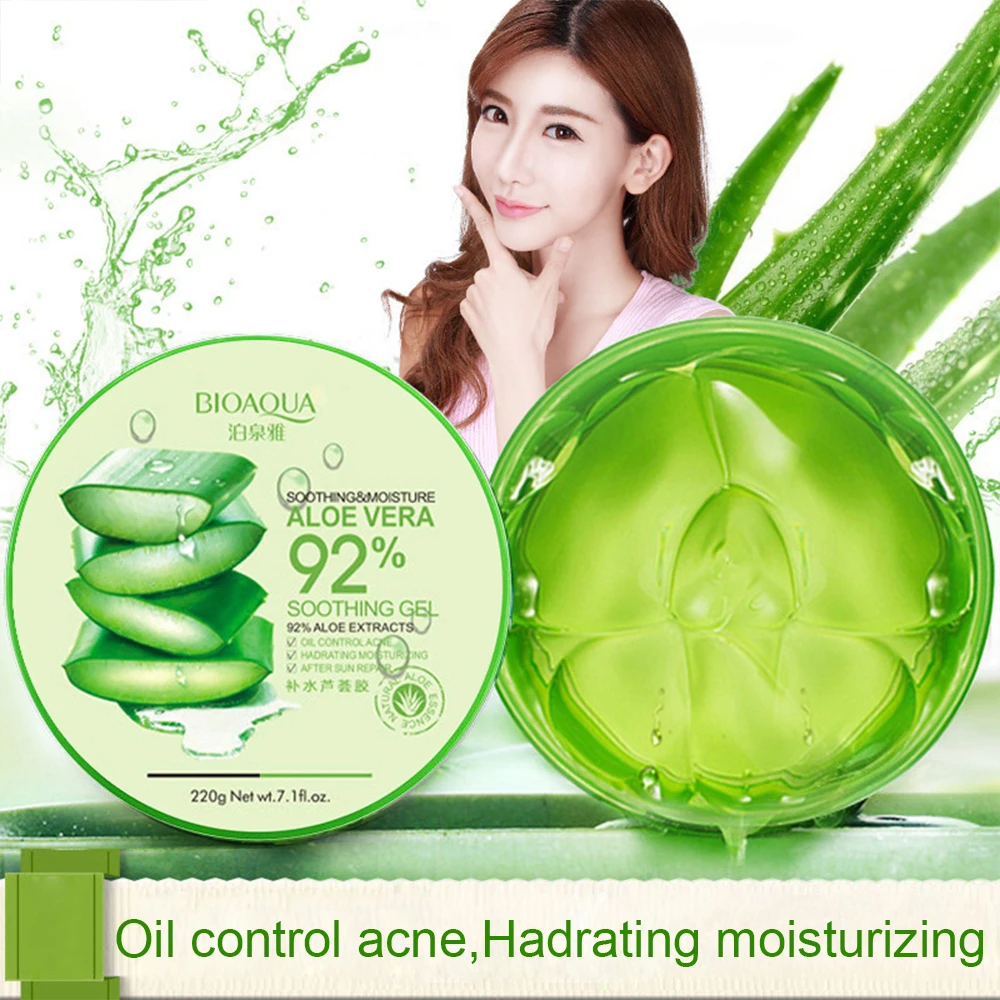 

220g Aloe Vera Gel 92% Natural Face Creams Moisturizer Acne Treatment Gel for Skin Repairing Natural Beauty Products