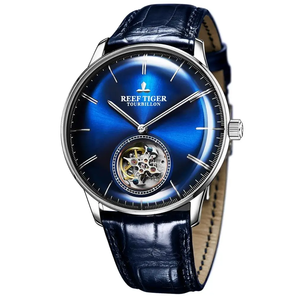 Мужские часы из турбийона мужские автоматические наручные Reef Tiger Роскошные