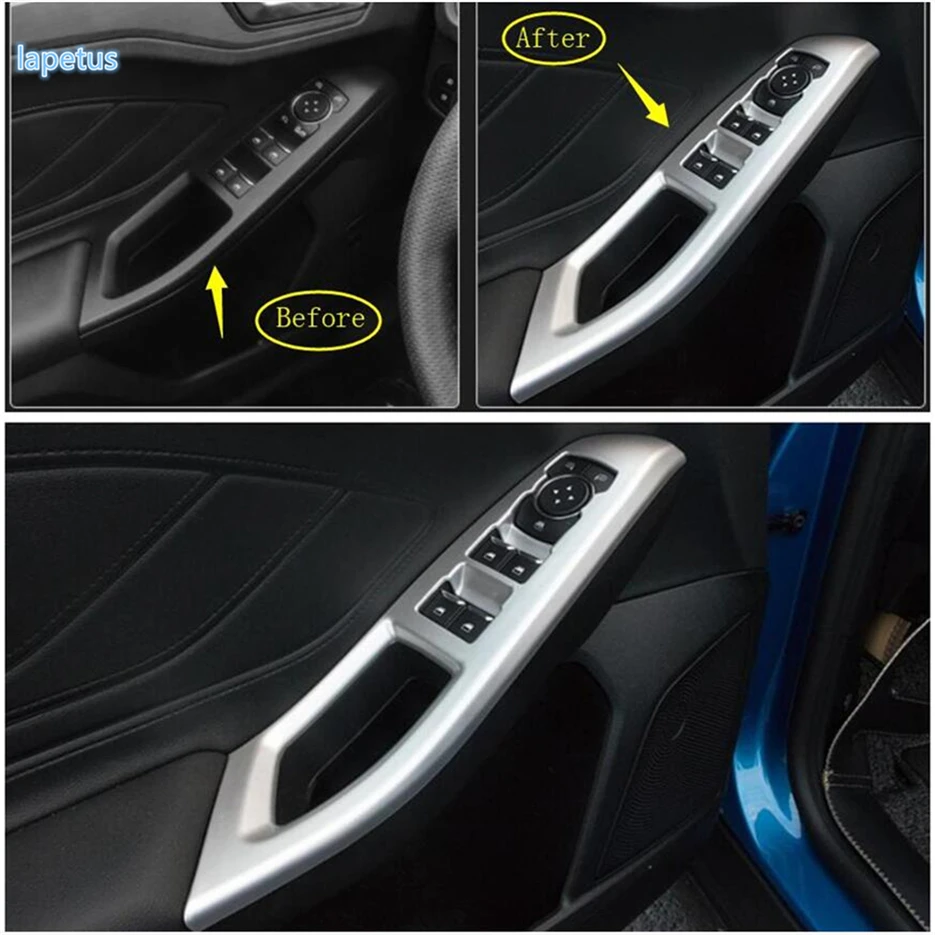 

Lapetus Matte Interior Refit Kit Pillar A Air AC / Armrest Lift Button Panel / Head Lamp Cover Trim For Ford Focus 2019 - 2021