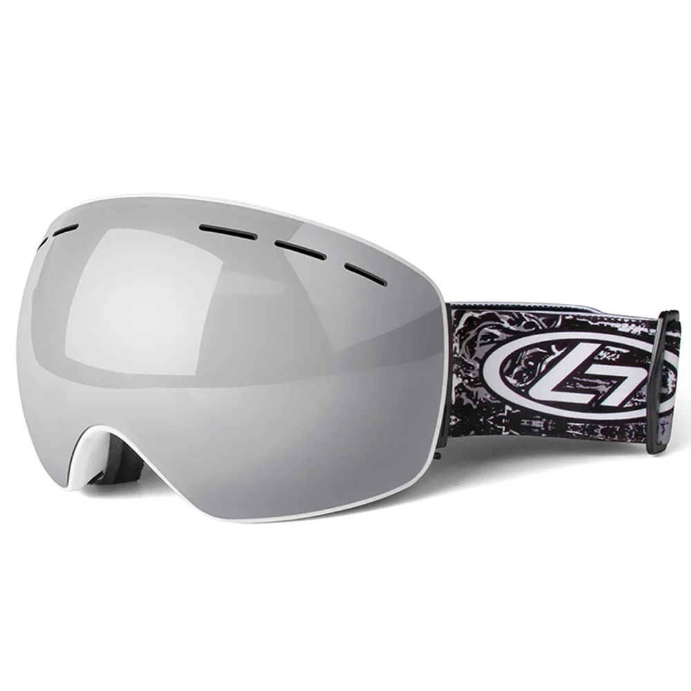 Silver Лыжные очки двухслойные UV400 противотуманные очки для сноуборда для мужчин и женщин зимние лыжные маски Лыжные очки - Цвет: Silver
