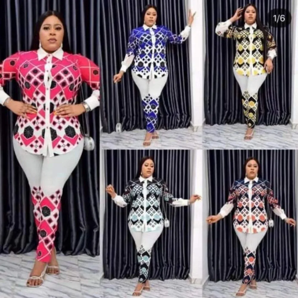 2020 Дашики традиционная африканская одежда комплект из двух предметов женское