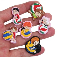1pcs japanese manga shoe charms hot anime volleyball children pvc shoe accessories decoration fit croc jibz party kids gifts