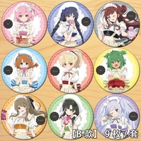 anime assault lily bouquet housemaid ver figure badge round brooch pin gifts kids collection toy 7536