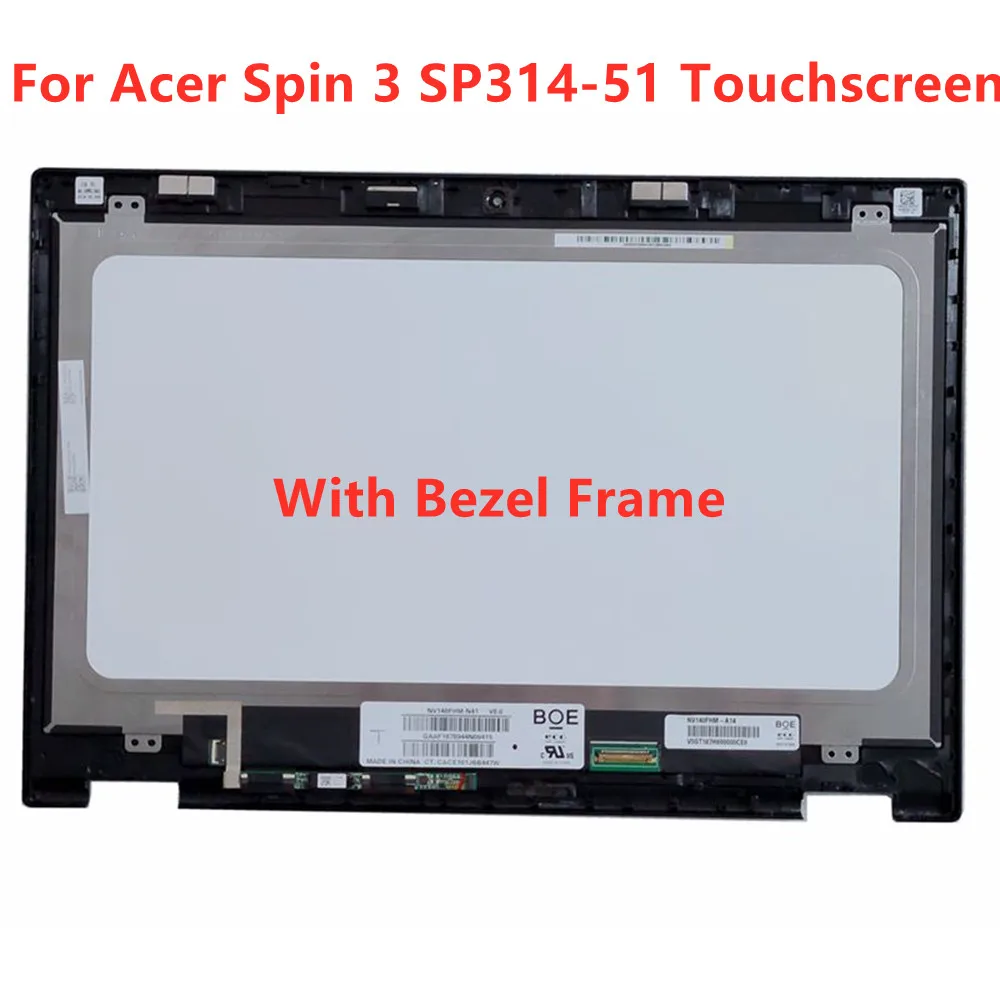 

14 дюйма, разрешение Full HD светодиодный IPS Multi Touch Панель NV140FHM-N41 для Acer Спин 3 SP314-51-32TK