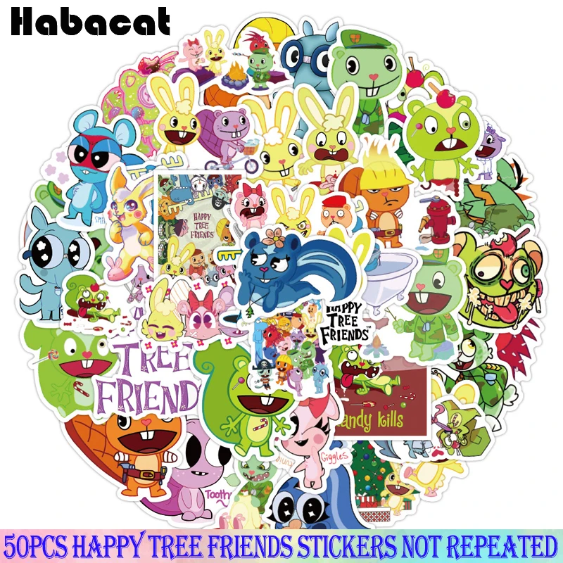 10/50Pcs Hot American Anime Happy Tree Friends Stickers For Decal On Guitar Suitcase Laptop Phone Fridge Motorcycle Skateboard