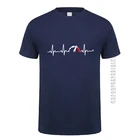 Летняя футболка с изображением пульса, скорости автомобиля, мужские хлопковые смешные футболки с круглым вырезом для автомобиля, мужские футболки, подарок